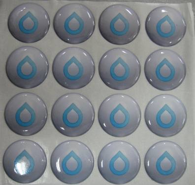 Round  3D epoxy resin sticker